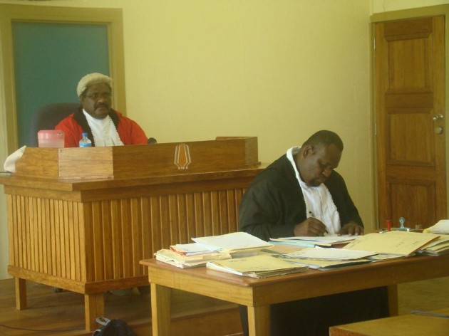 Judge John Kawi during a court session in Arawa.